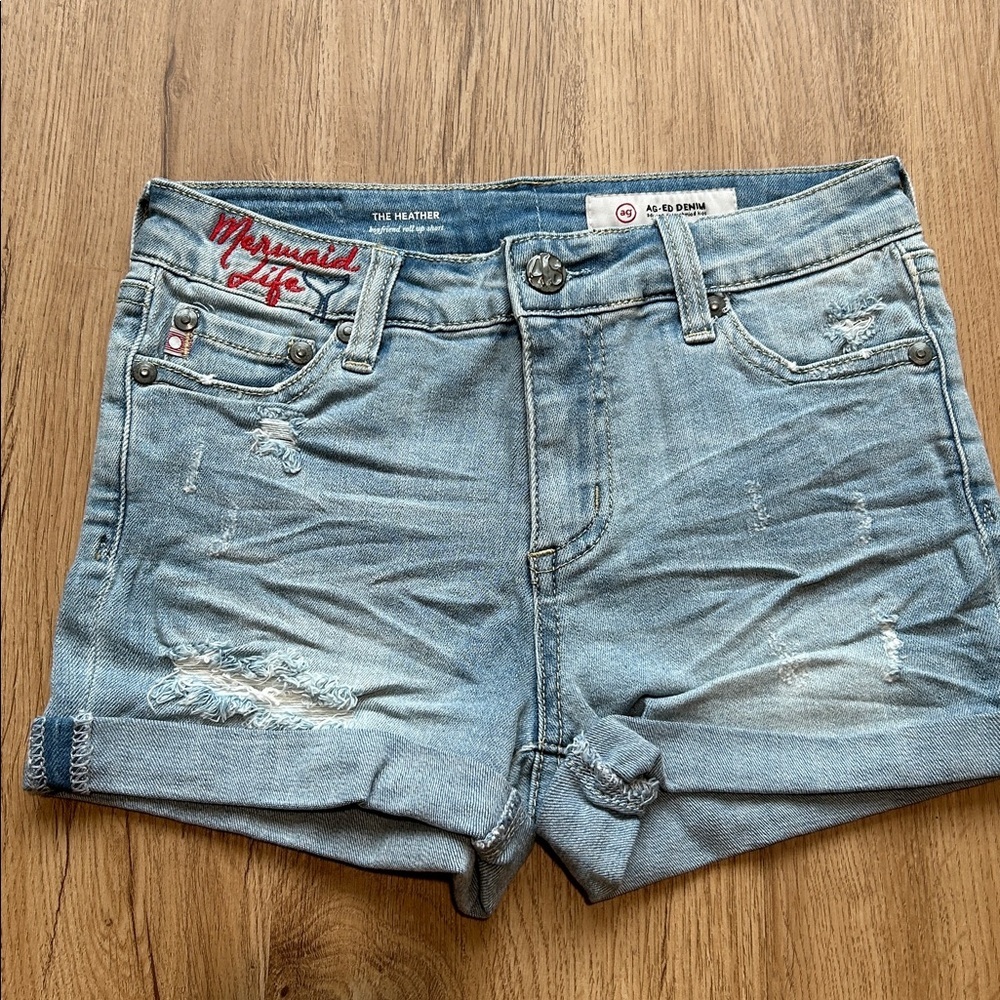 AG Adriano Goldschmied Light Blue Denim Shorts